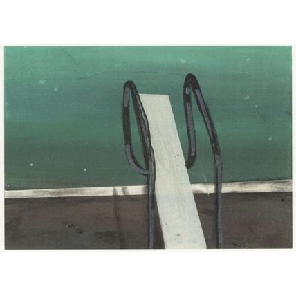 Laurence Jones Over The Edge Diving Board Painting Postcard