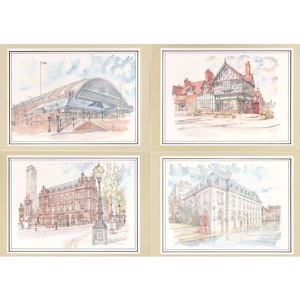 Port Sunlight Rochdale Preston Manchester 4x Post Office Postcard