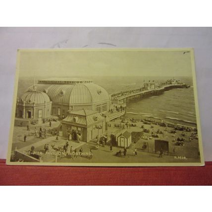 THE PIER PAVILION, WORTHING, SUSSEX unused vintage postcard Valentine 1950s =