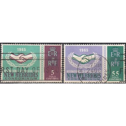 Nouvelles Hebrides 1965 Michel 220 - 221 O Cote (2005) 3.20 € 20 ans cooperation