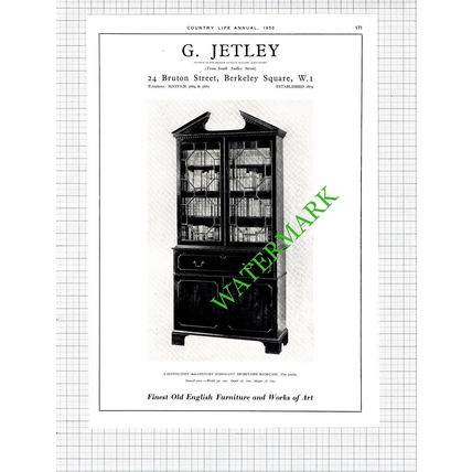 G Jetley London Antiques Advert - 1950 Cutting