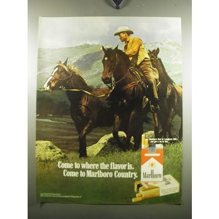 1971 Marlboro Cigarettes Ad - Come to where the flavor is. Come to Marlboro