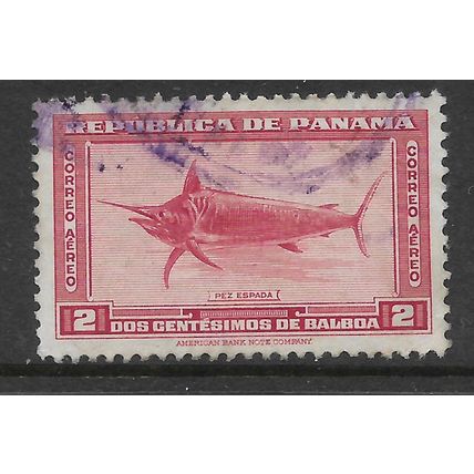 PANAMA AIR 1942 2c RED MARLIN SG 418 FINE USED