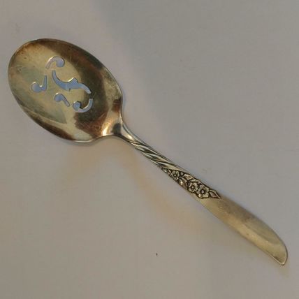 Silver Relish Spoon Wm Rogers Silver Slotted Relish Bonbon Spoon ALWAYS 1958