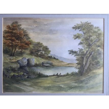 Original Watercolour Painting by J Baverstock Landscape Mounted & Framed