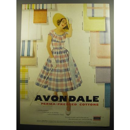 1957 Avondale Cotton Advertisement - fashion by Greta Plattry