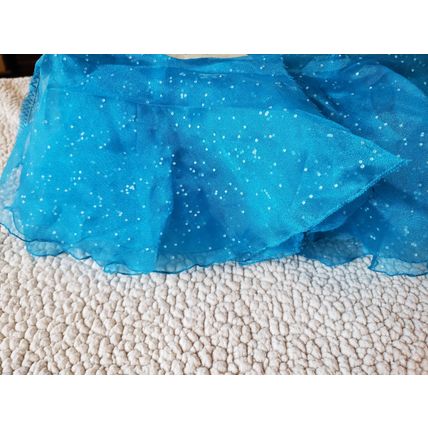 Sheer Sky Blue Organza Ruffle with Silver Sparkle - 6" x 3 yards