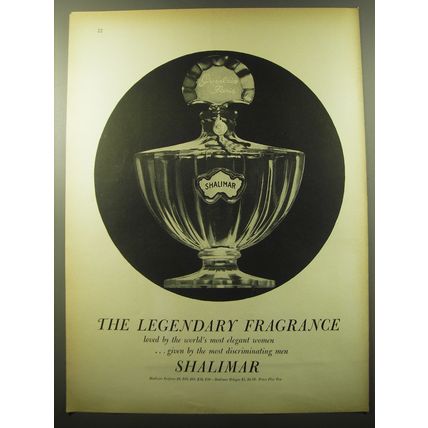 1959 Guerlain Shalimar Perfume Ad - The legendary fragrance
