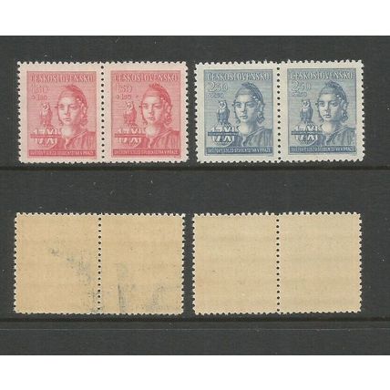 Czechoslovakia 1945 Students World Congress Set UMM Pairs SG 463 / 464