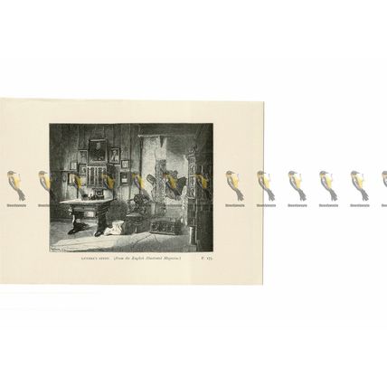 Luther's Study, Wartburg Castle, Germany, Book Illustration (Print), 1889