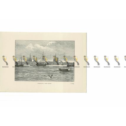 Stralsund, from Rugen, Germany, Book Illustration (Print), 1889