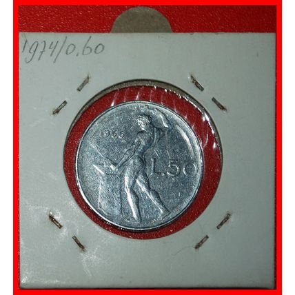 NUDE VULCAN (1954-1989): ITALY ★ 50 LIRAS 1966R! IN HOLDER!★LOW START★NO RESERVE