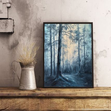 Forest Original Oil Painting Landscape Trees Wall Art