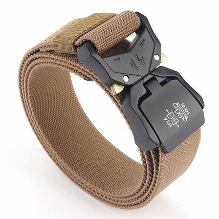 Mens Tactical Belt Alloy Zinc Buckle Outdoor Work Hiking Elastic Belt Stretching