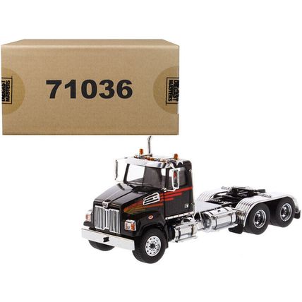 Western Star 4700 SF Tandem Day Cab Tractor Metallic Black 1/50 Diecast Model...