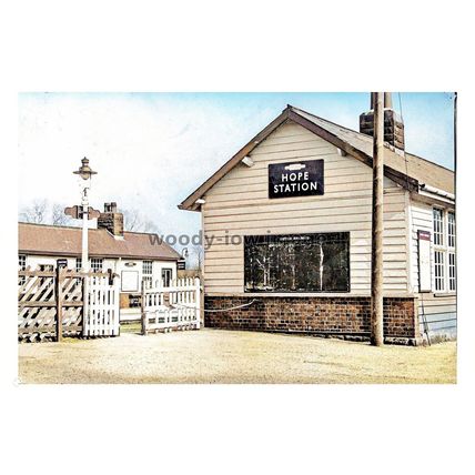ptc8300 - Derbys' - Hope Railway Station Entrance Gates c1963 - print 6x4