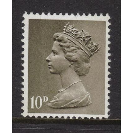 SG741 10d Drab Unmounted Mint GB Machin