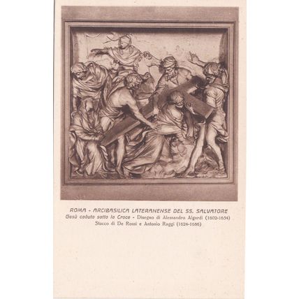 Roma Arcibasilica Lateranense Gesu caduto sotto Croce Italy Postcard VGC