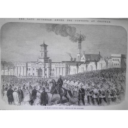 The Late Outbreak Among the Convicts at Chatham - Illustrated London News, 1861