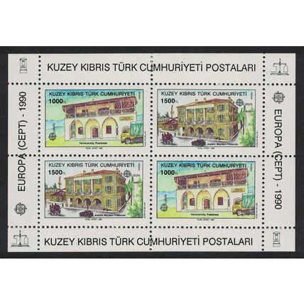Turkish Cyprus Europa Post Office Buildings MS 1990 MNH SG#MS277