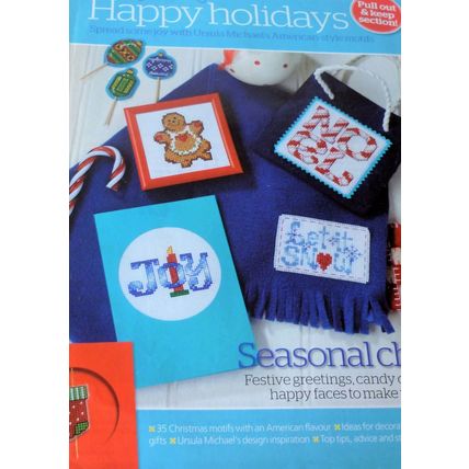 Cross Stitch Booklet 35 American Style Motifs Cards Gifts Happy Holidays
