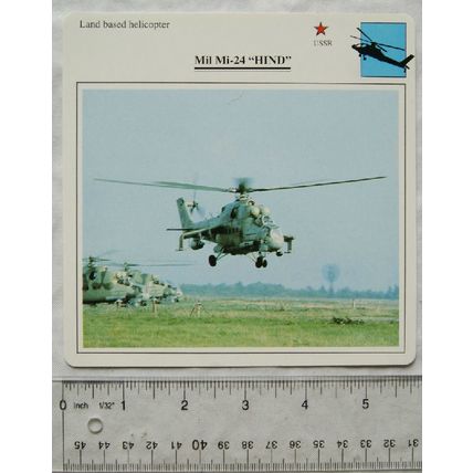 Mil Mi 24 Hind - USSR - Land Based Helicopter - Collectors Club Card
