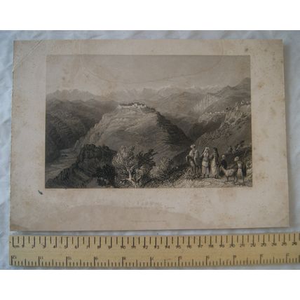 1840 engraving: Djouni, The Residence of Lady Hester Stanhope