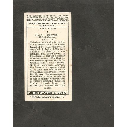 Players Modern Naval Craft 1939 #16 HMS Exeter
