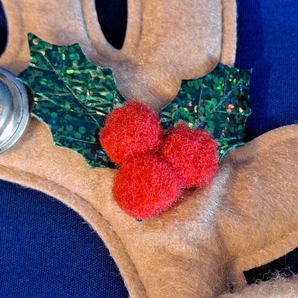Lot 4 REINDEER ANTLERS HEADBANDS Christmas Deer Santa Plush Padded Cloth Felt