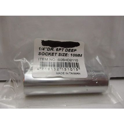 1/4" Drive 6 Point Deep Socket 10mm