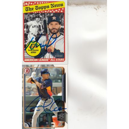 JOSE ALTUVE & CARLOS CORREA AUTO 2018/15 HOUSTON ASTROS WORLD CHAMPION PLAYERS