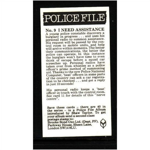 Brook Bond Police File I NEED ASSISTANCE No 9 Mint