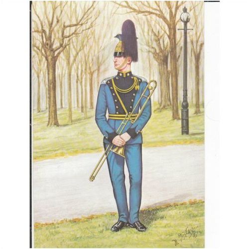 Bandsman Inns Of Court And City Yeomanry 1986 Uniform Postcard (U13256)