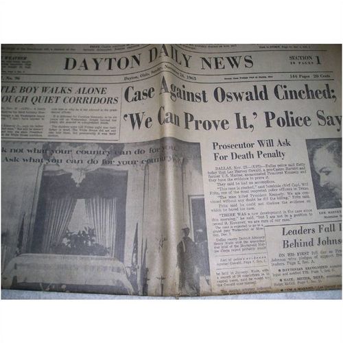 Vintage Dayton ohio Newspapers. President Kennedy, JFK. zorfd2