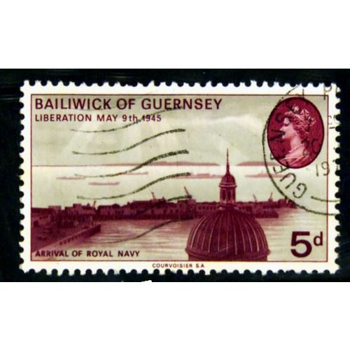 GUERNSEY 1970 SG 34 5d ARRIVAL OF ROYAL NAVY FINE USED