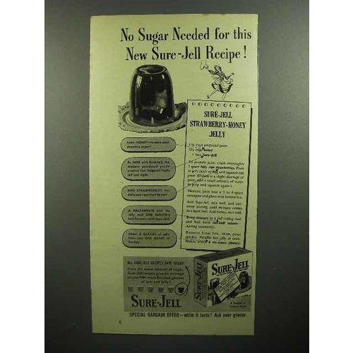 1946 Sure-Jell Pectin Ad - Strawberry Honey Jelly