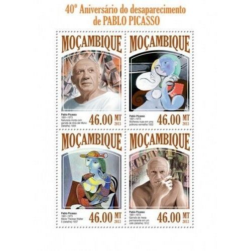 MOZAMBIQUE 2013 SHEET MNH PABLO PICASSO ART PAINTINGS ARTE PINTURAS PEINTURES 4