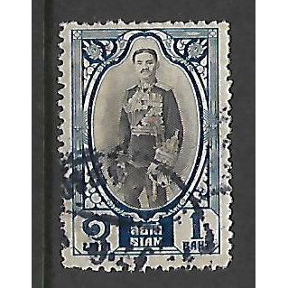 THAILAND 1928 KING PRAJADHIPOK 1b BLACK AND BLUE SG 260 FINE USED