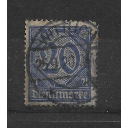 Germany.TheThirdReich.O120 20pf Blue.Fine Used.Nov21