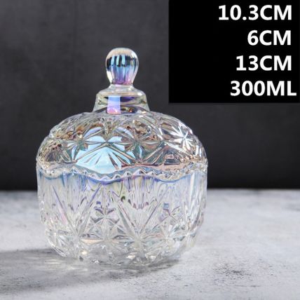 European Style Storage Jar Colorful Glass Candy Jar