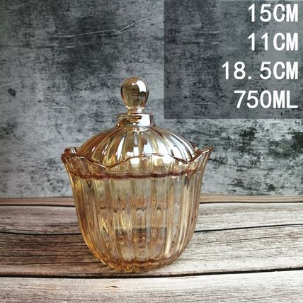 European Style Storage Jar Colorful Glass Candy Jar