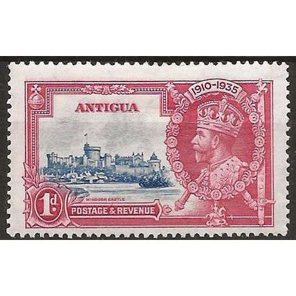 Antigua 1935 SG91 1d Deep Blue & Carmine Silver Jubilee Mounted Mint ..