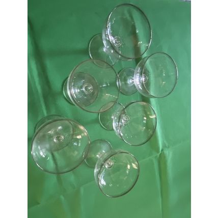 Vintage SIX SILVER RIMMED CHAMPAGNE MARGARITE GLASS 1920S 1930s