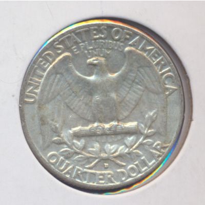 1961-D Washington 90% Silver Quarter, Circulated and Ungraded