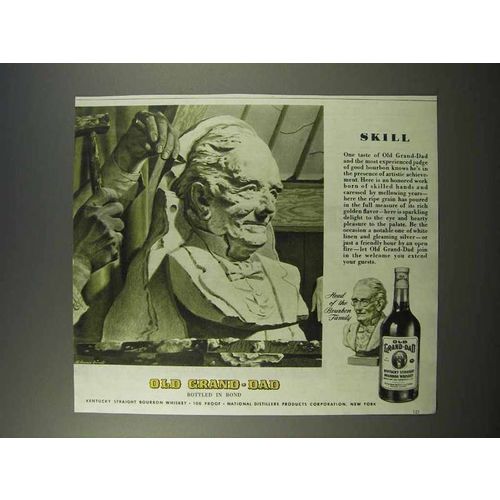 1946 Old Grand-Dad Bourbon Whiskey Ad - Skill