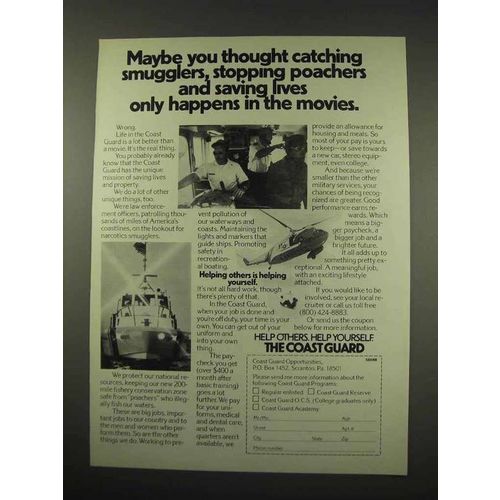 1978 U.S. Coast Guard Ad - Catching Smugglers