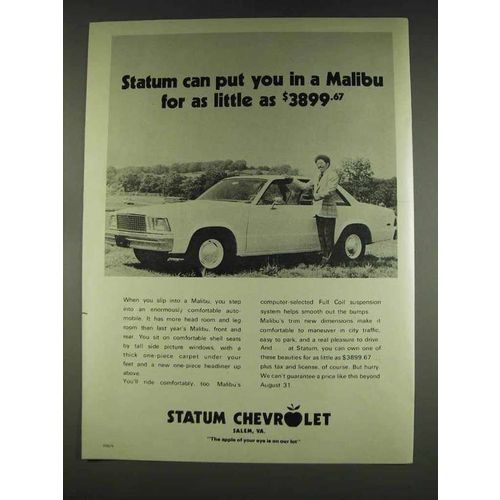 1978 Statum Chevrolet Malibu Ad - As Little as $3899.67