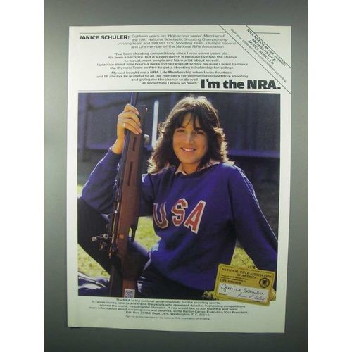 1982 National Rifle Association NRA Ad - Janice Schuler