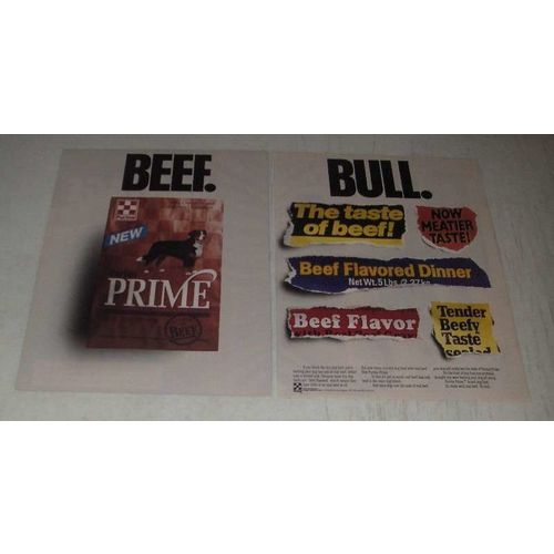 1989 Purina Prime Dog Food Ad - Beef. Bull