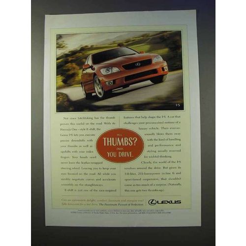 2003 Lexus I-S Car Ad - All Thumbs? Okay You Drive!